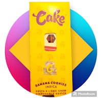 a box of cake banana cookies with a yellow background